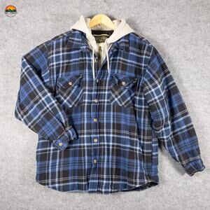 Field & Stream Full-Zip Jacket Multicolor Long Sleeve Hooded Flannel Men's Large